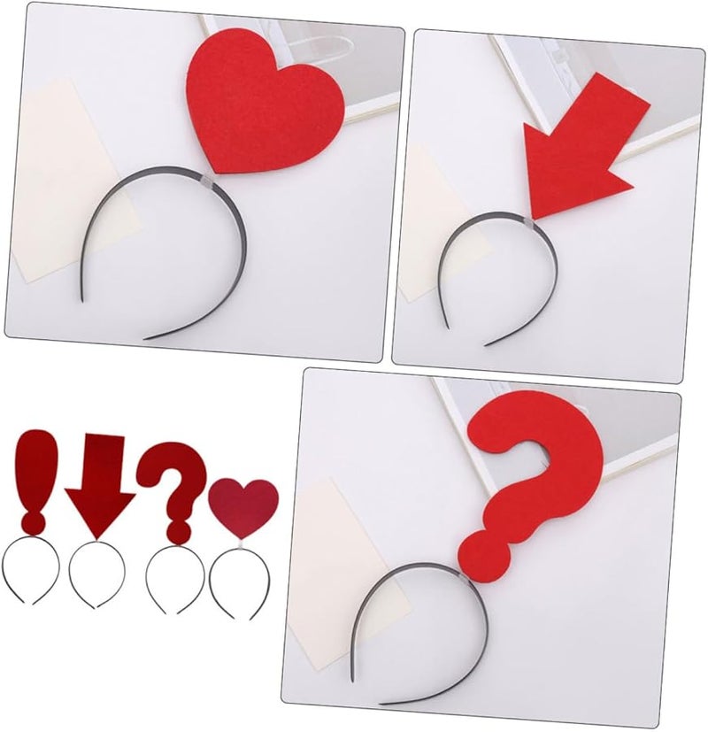 GLEAVI 4 Pack Soft Headband Set Cute Arrow Heart Question Mark For Party Cosplay - Image 5